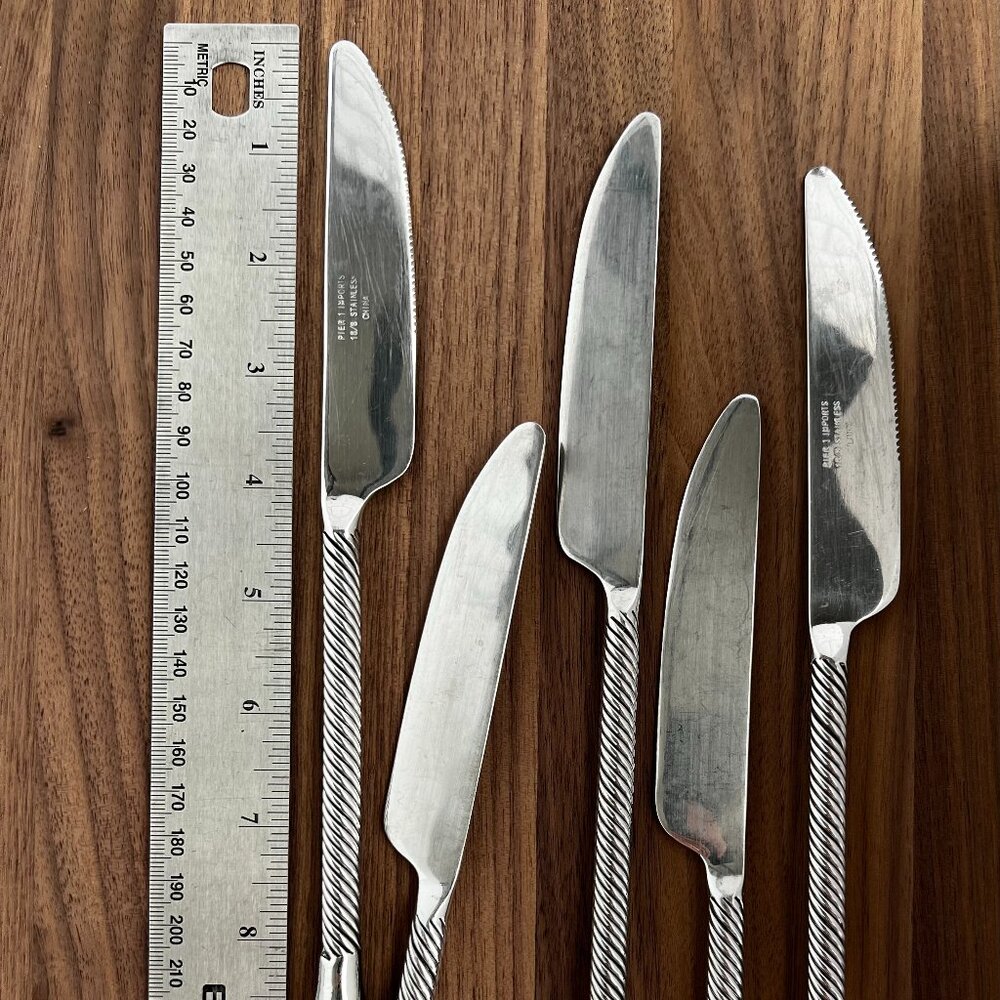 Twisted Handle Knives - set of 5